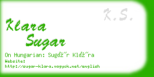 klara sugar business card